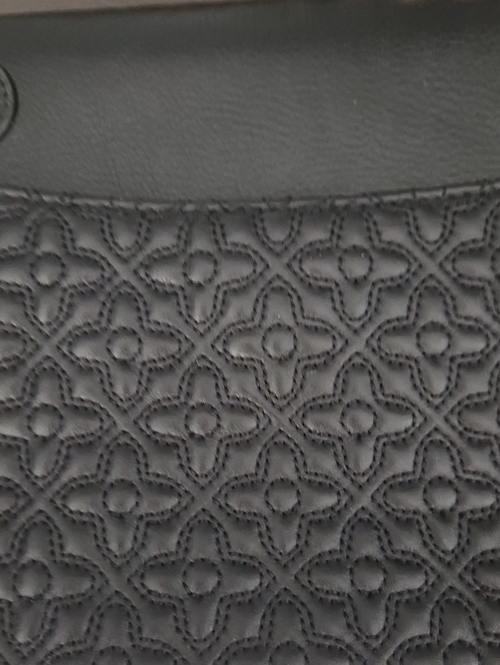 Tory Burch Black Embossed Double Gold Chain Strap Flap Convertible Bag